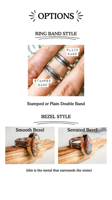 Various Stone Stamped Band Rings