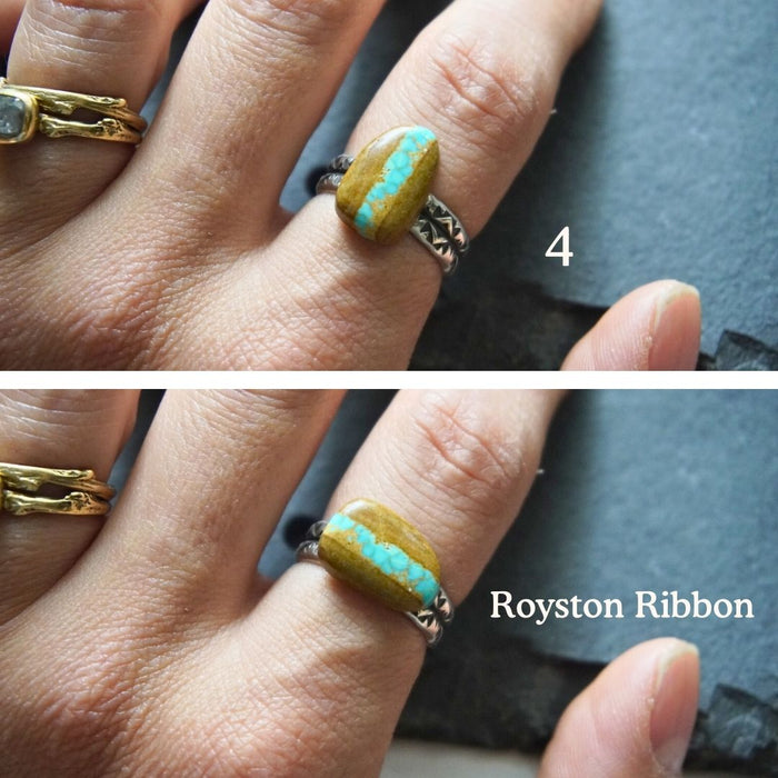 Turquoise Stamped Band Rings