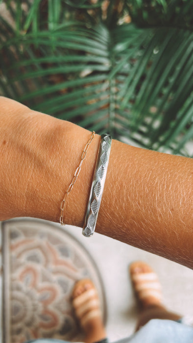 Stamped Silver Cuff Bracelets