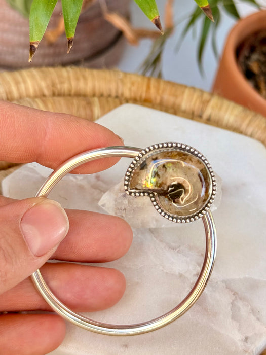 Iridescent Ammonite Hair Pin