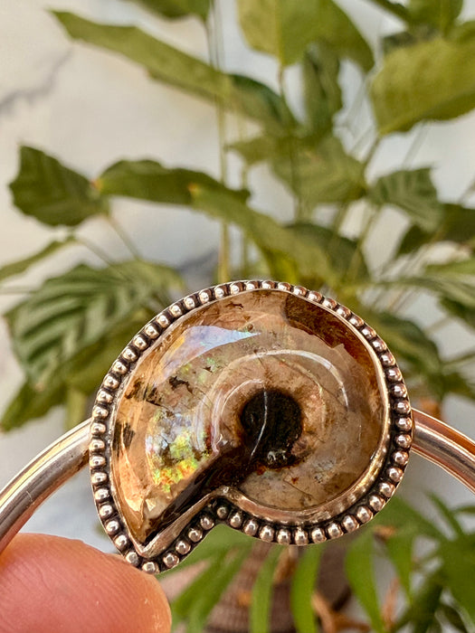Iridescent Ammonite Hair Pin