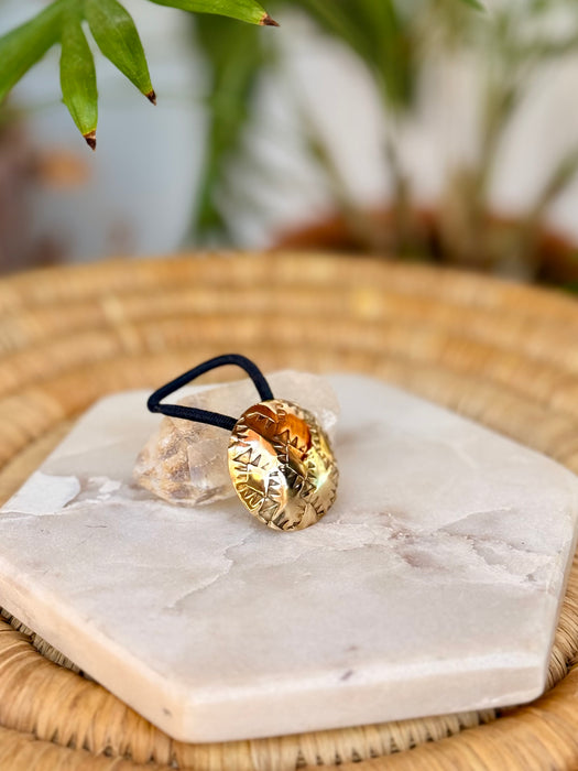 Brass Stamped Hair Charm