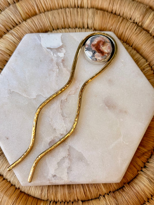 Mexican Fire Opal Hair Fork