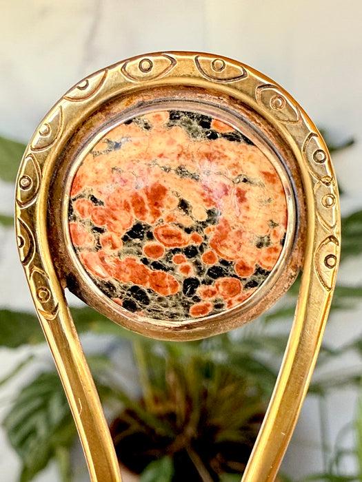 Leopard Jasper Hair Fork