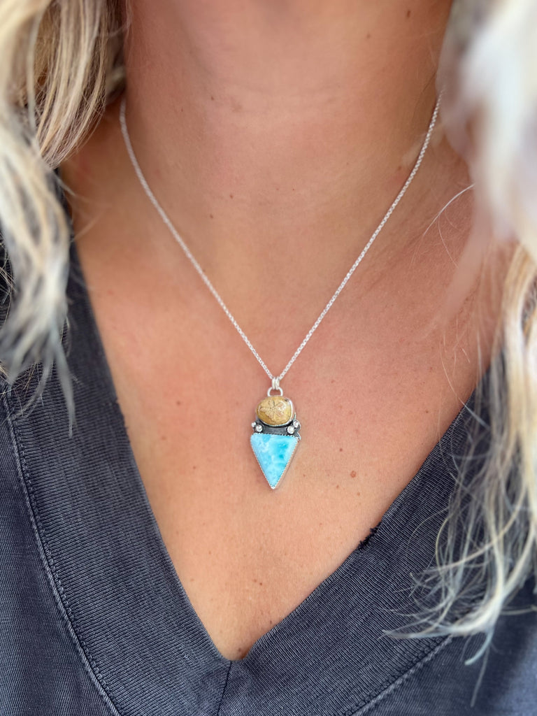 Larimar + Sand Dollar Necklace
