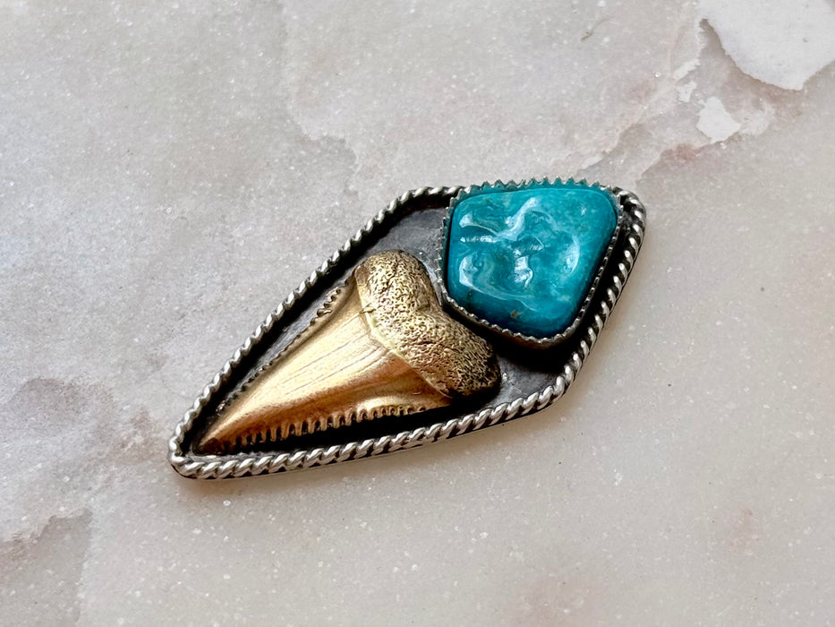 Blue Boy Turquoise Great White Mixed Metals Ring