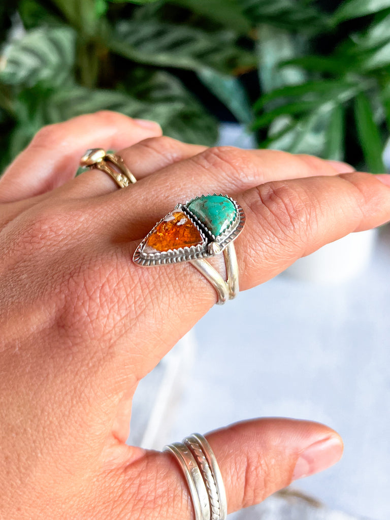 Turquoise + Mexican Fire Opal | Made to Order