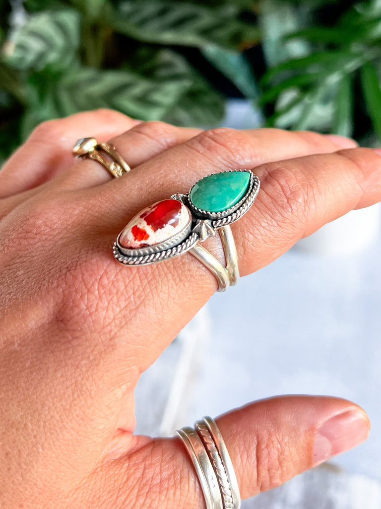 Turquoise + Mexican Fire Opal | Made to Order