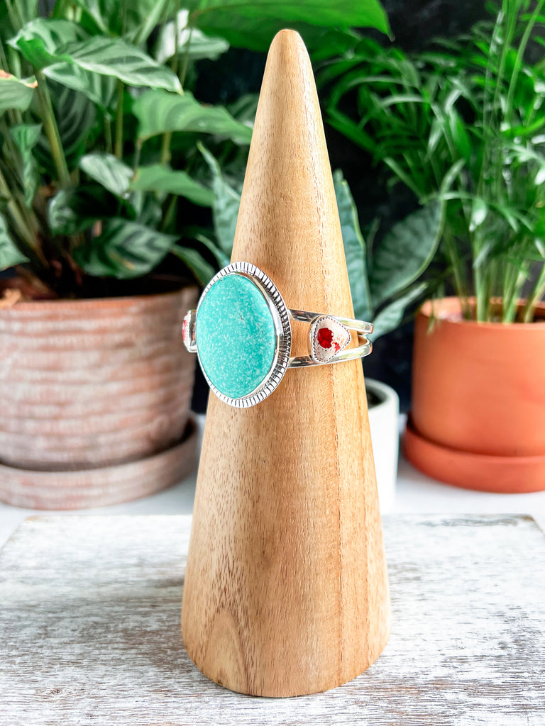 Turquoise and Mexican Fire Opal Cuff