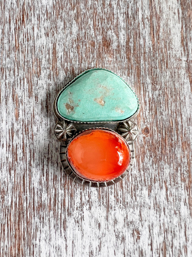 White Lake Turquoise + Mexican Fire Opal | Made to Order