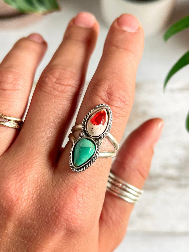 Turquoise + Mexican Fire Opal | Made to Order