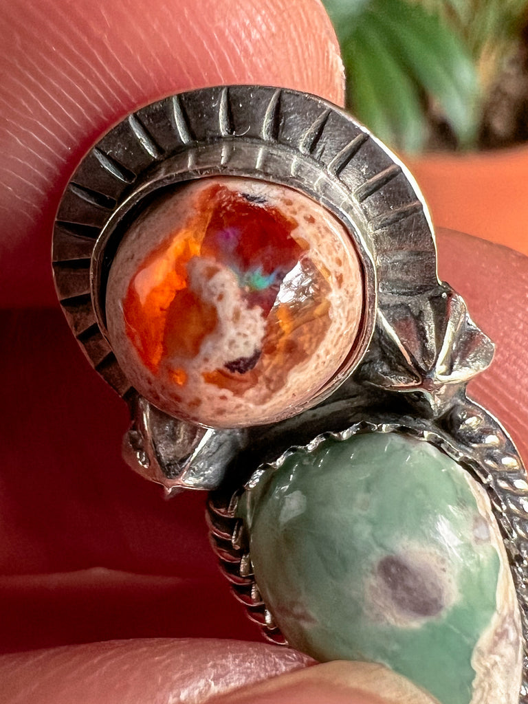 Variscite + Mexican Fire Opal | Made to Order