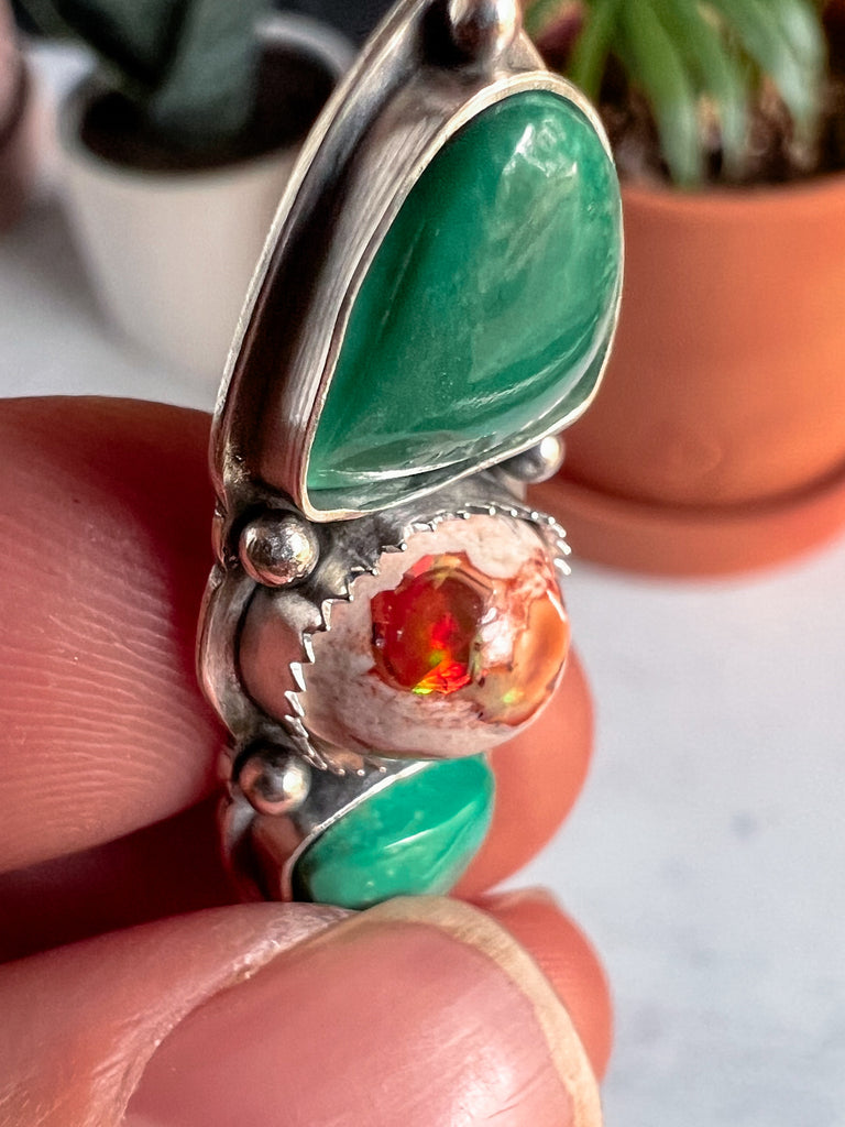 Turquoise + Mexican Fire Opal | Made to Order
