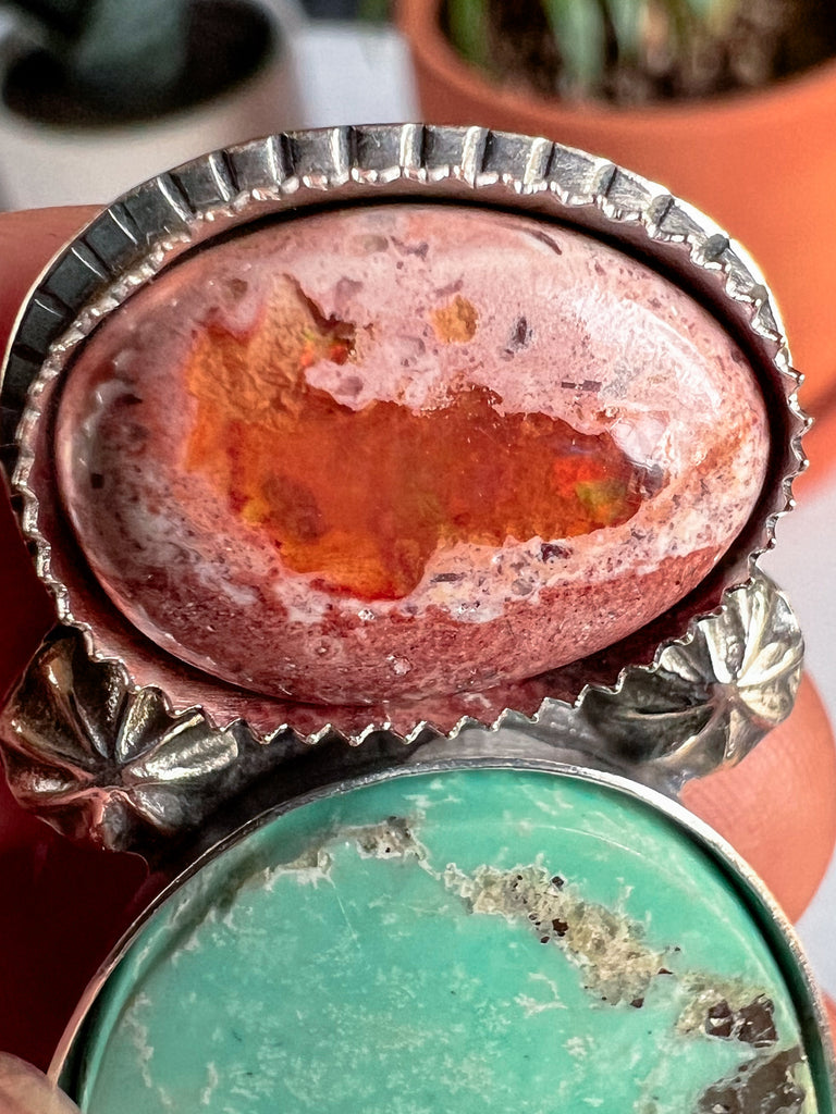Turquoise + Mexican Fire Opal | Made to Order