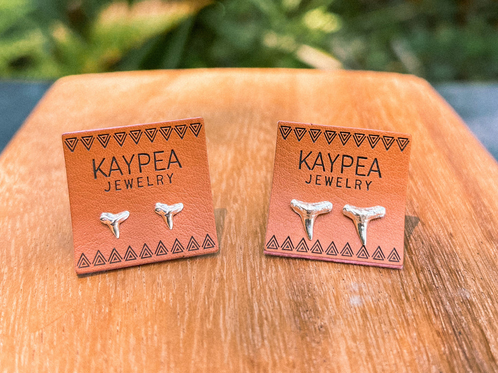 Sterling Silver Shark Tooth Stud Earrings